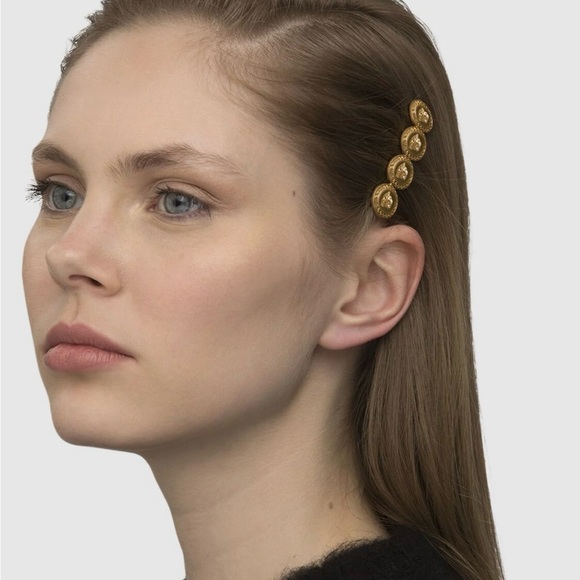 Versace Gold Coin Medusa Hair Clip - Picture 4 of 5